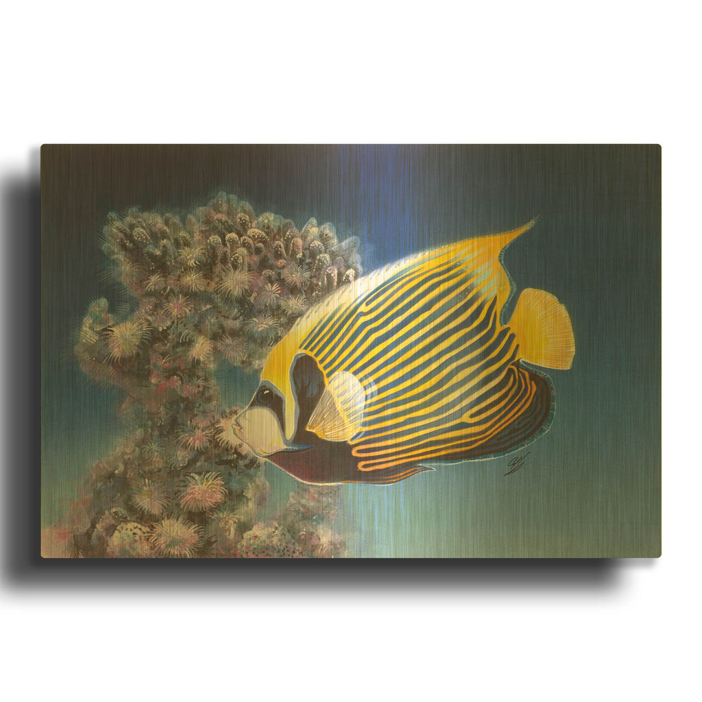 'Emperor Angel' By Durwood Coffey Gold Metal Wall Art