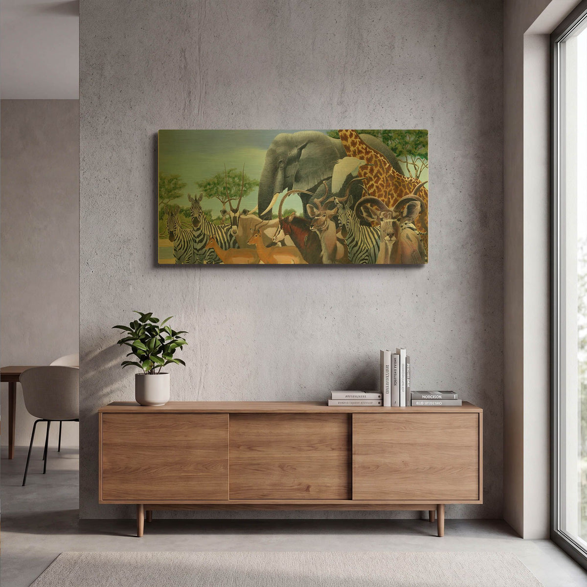 'Gathering' By Durwood Coffey Gold Metal Wall Art