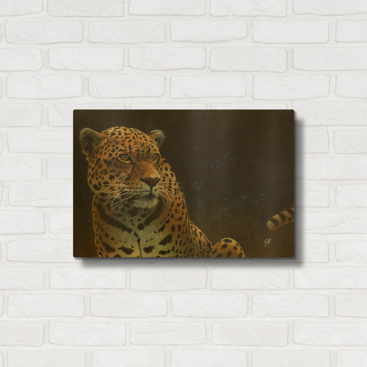 'Jaguar' By Durwood Coffey Gold Metal Wall Art