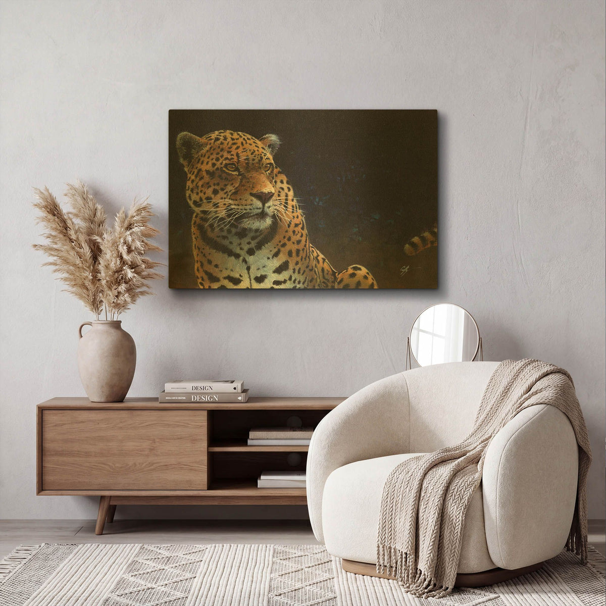 'Jaguar' By Durwood Coffey Gold Metal Wall Art