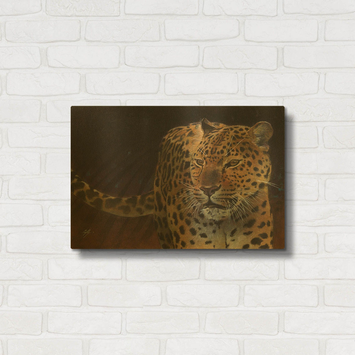 'Leopard' By Durwood Coffey Gold Metal Wall Art