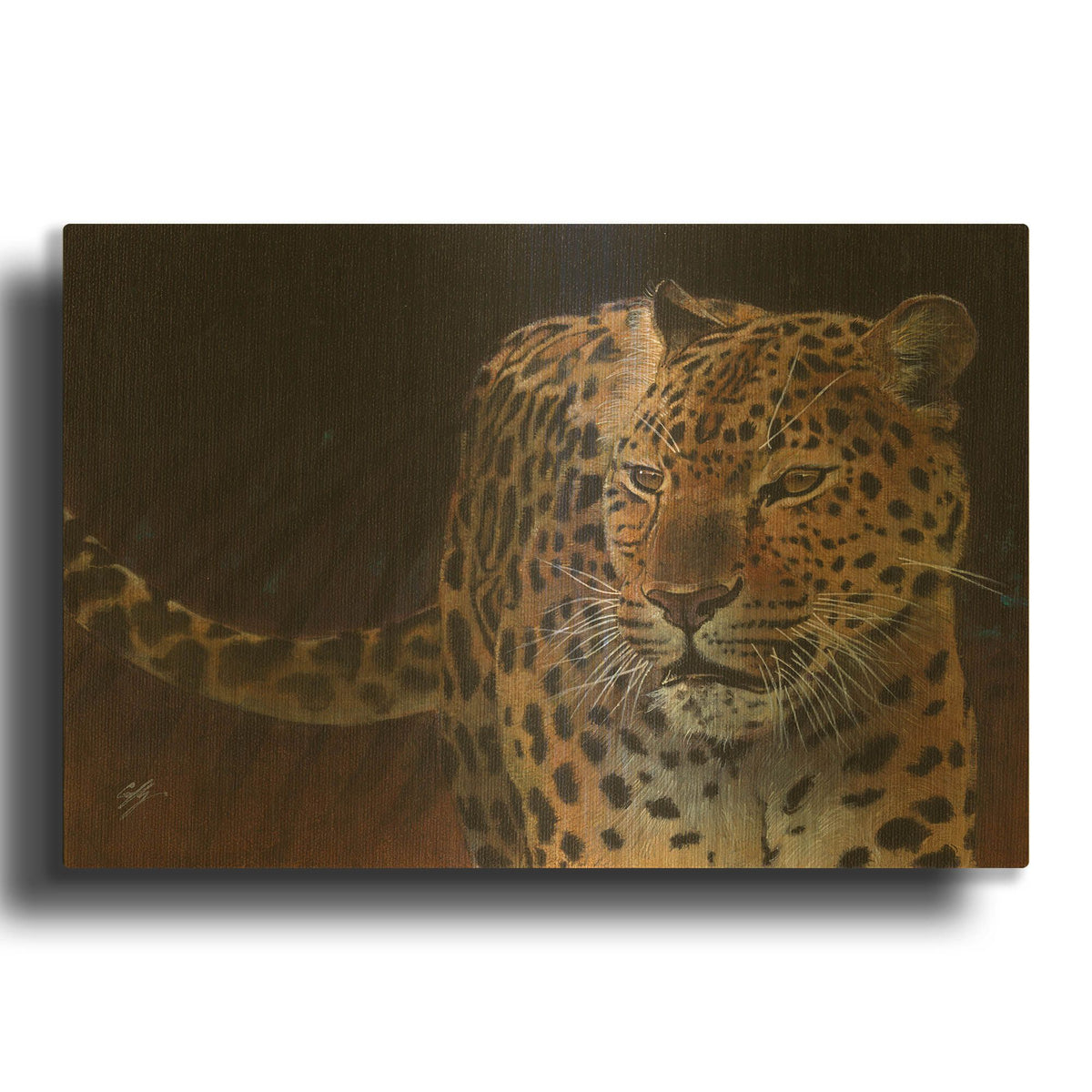 'Leopard' By Durwood Coffey Gold Metal Wall Art