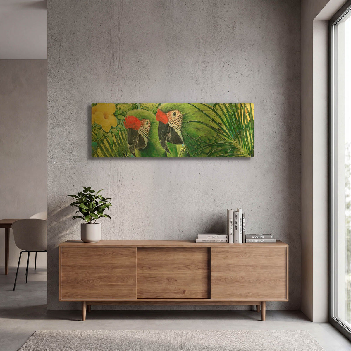 'Military Macaws' By Durwood Coffey Gold Metal Wall Art