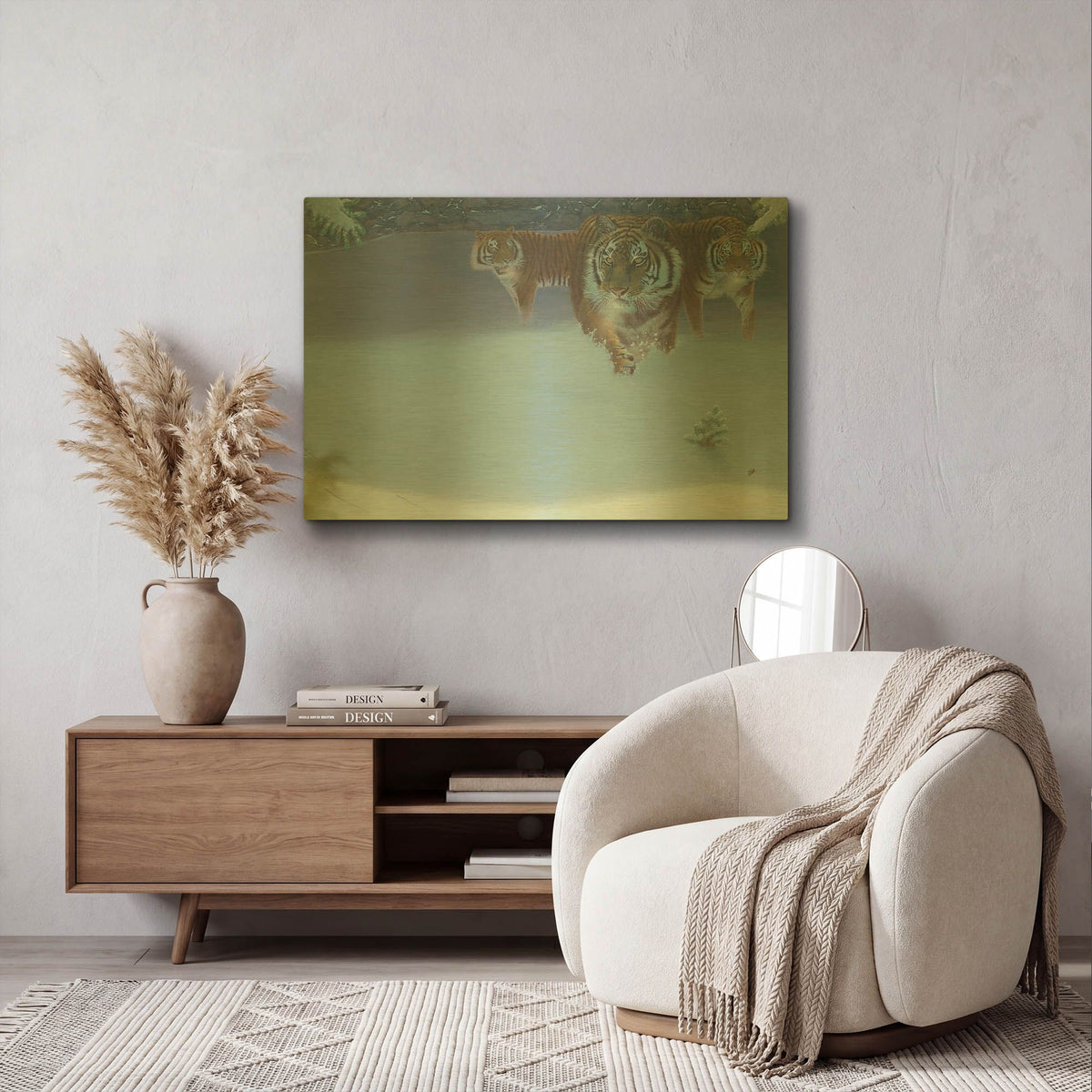 'Night Hunt' By Durwood Coffey Gold Metal Wall Art
