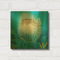 'Puffer Fish' By Durwood Coffey Gold Metal Wall Art