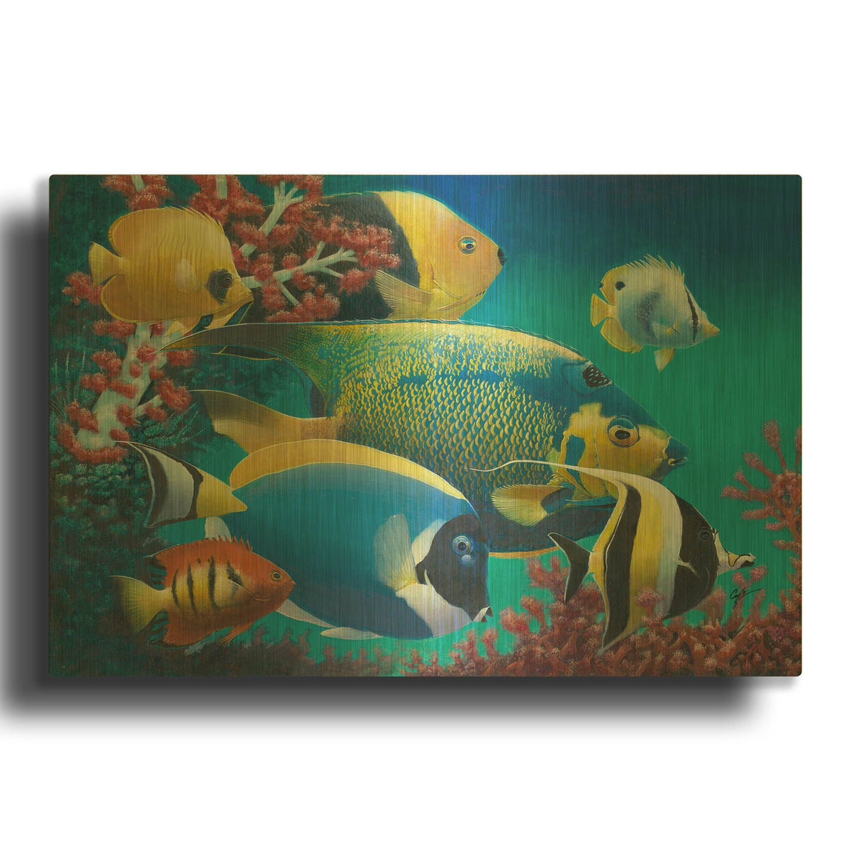 'Queen Angel' By Durwood Coffey Gold Metal Wall Art