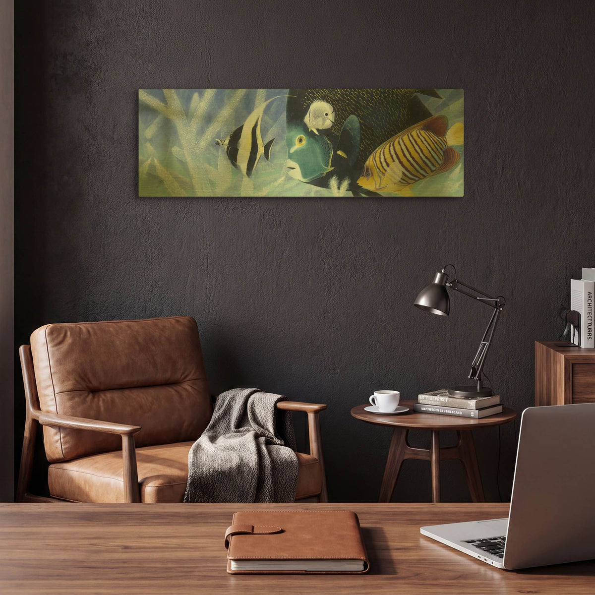 'Reef I' By Durwood Coffey Gold Metal Wall Art
