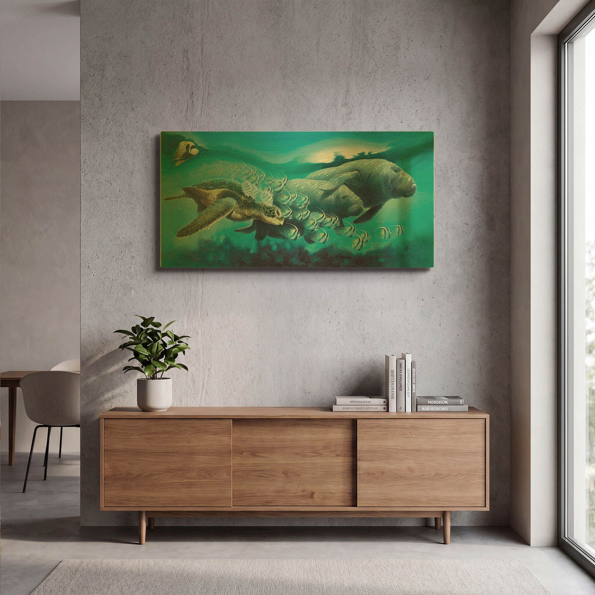 'Sirens ‘A Sea' By Durwood Coffey Gold Metal Wall Art