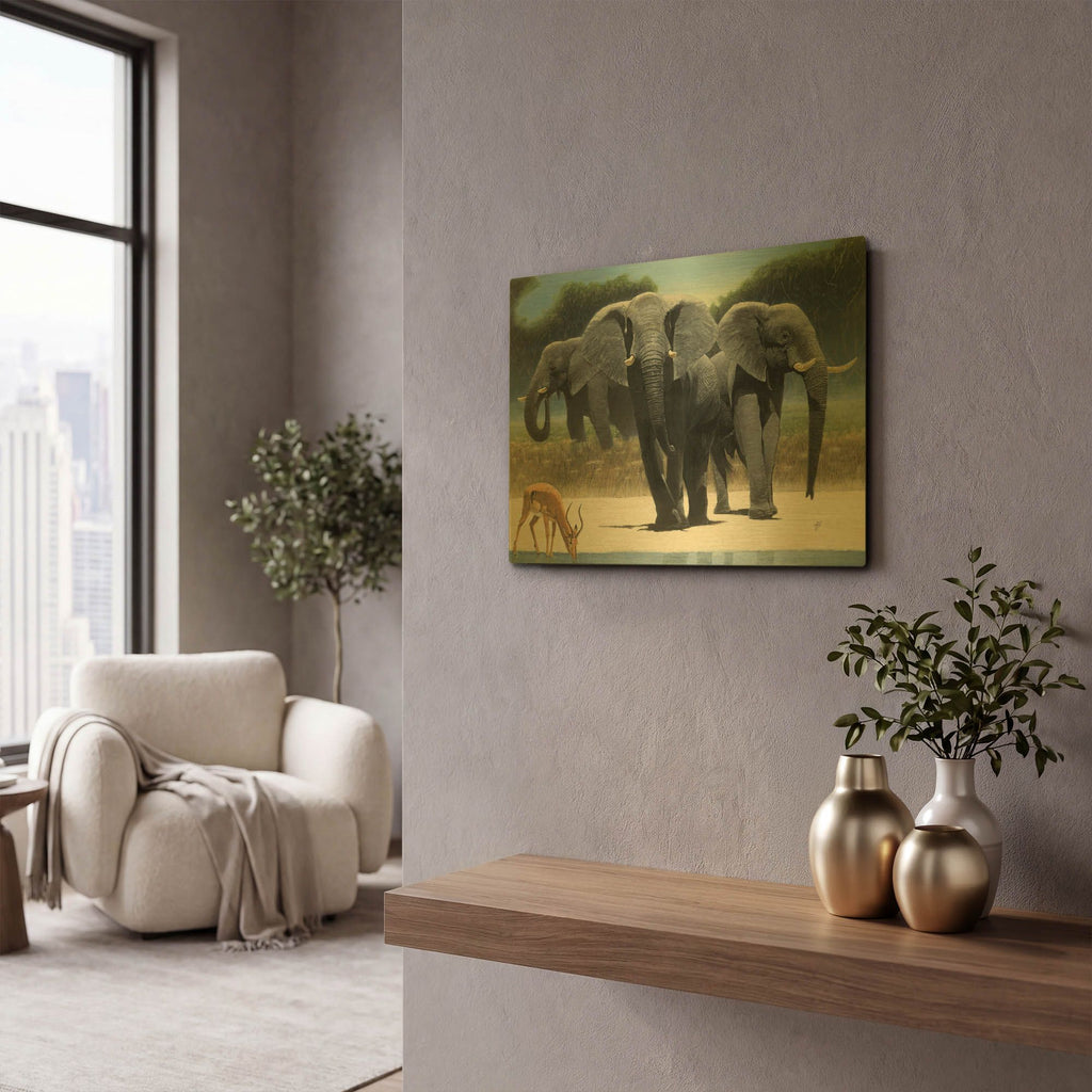 'The Approach' By Durwood Coffey Gold Metal Wall Art
