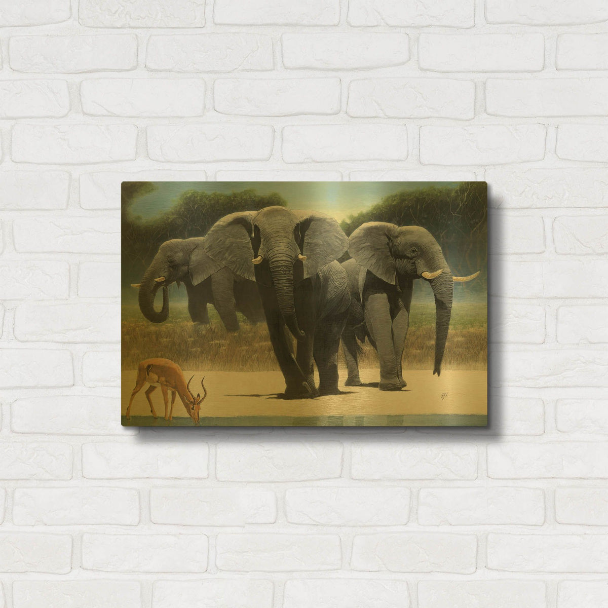 'The Approach' By Durwood Coffey Gold Metal Wall Art