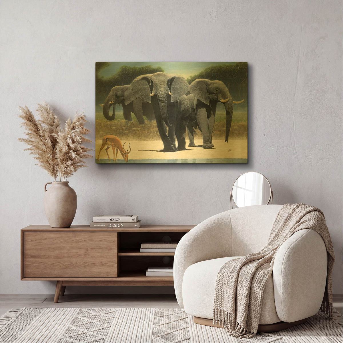 'The Approach' By Durwood Coffey Gold Metal Wall Art