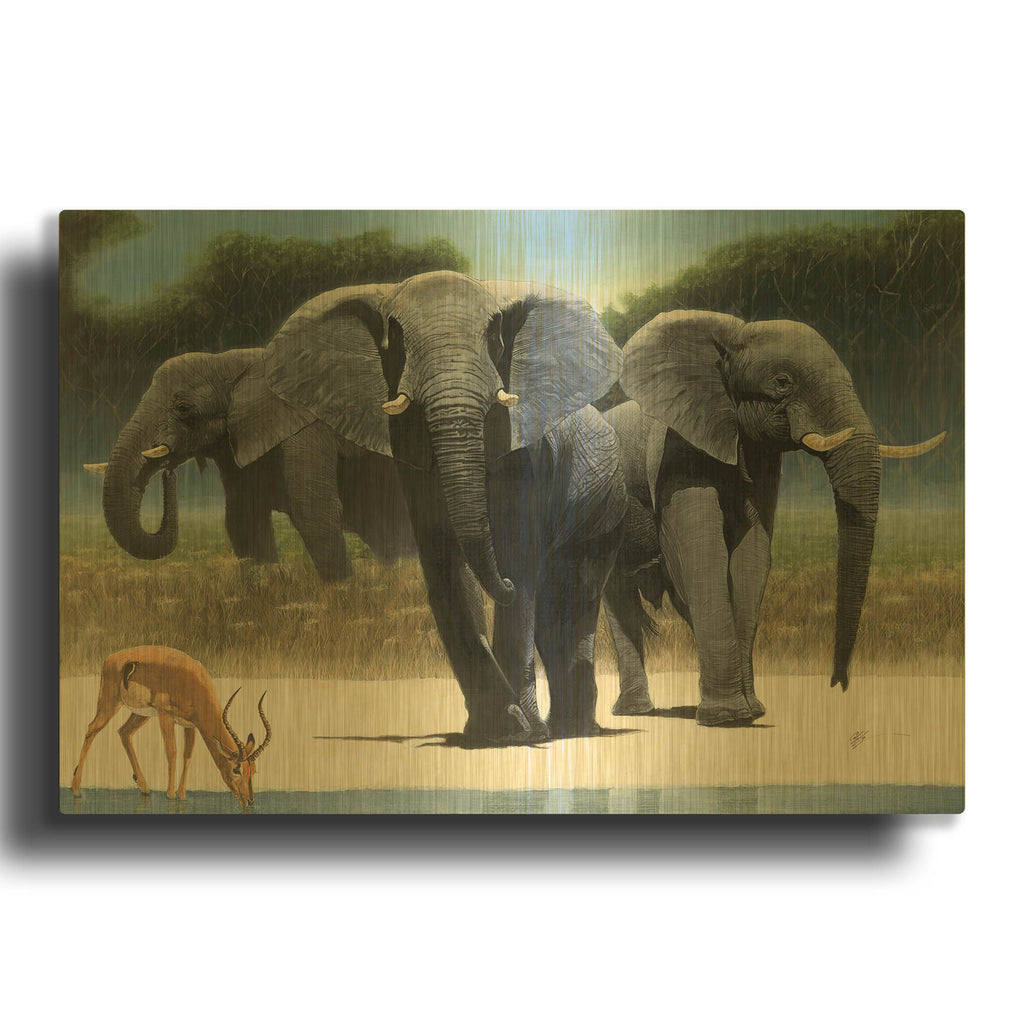 'The Approach' By Durwood Coffey Gold Metal Wall Art