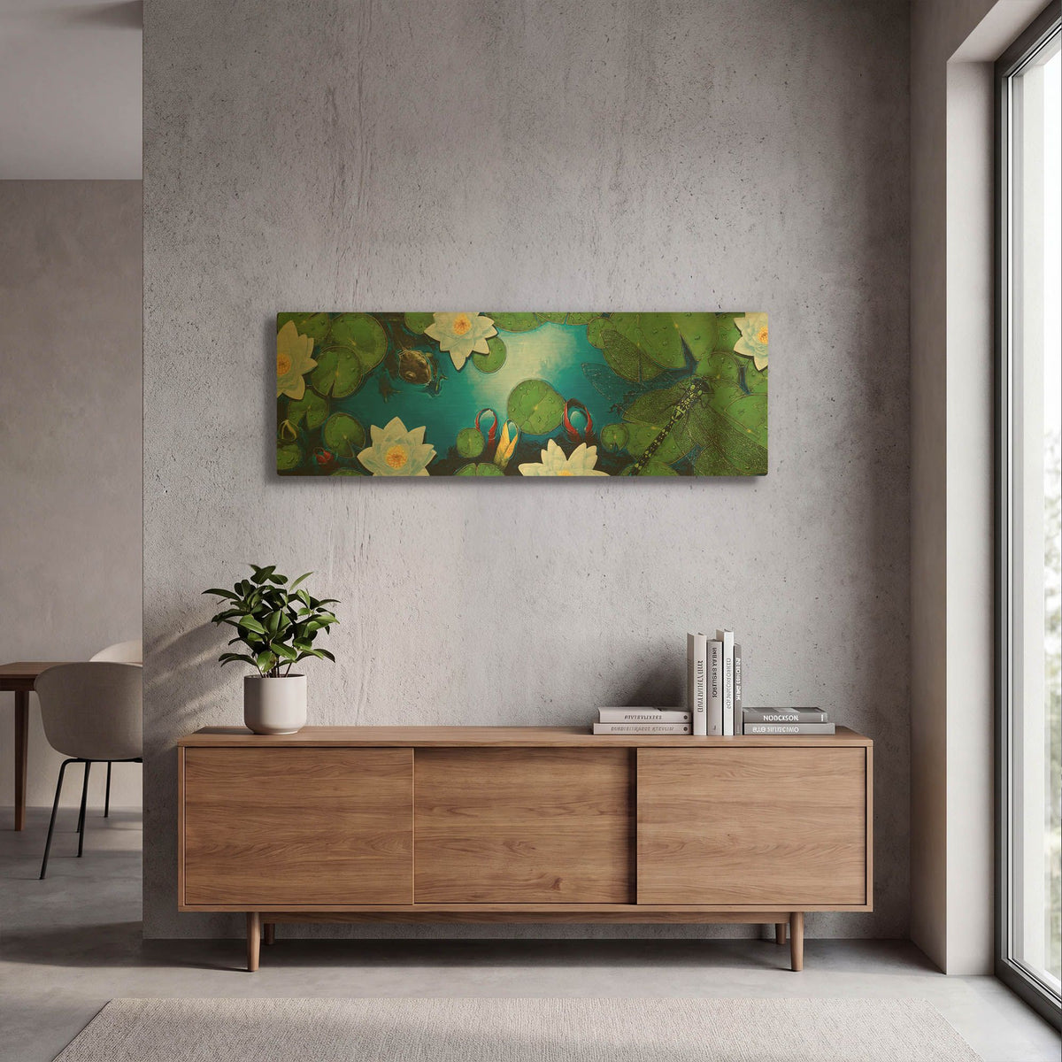 'The Pond' By Durwood Coffey Gold Metal Wall Art