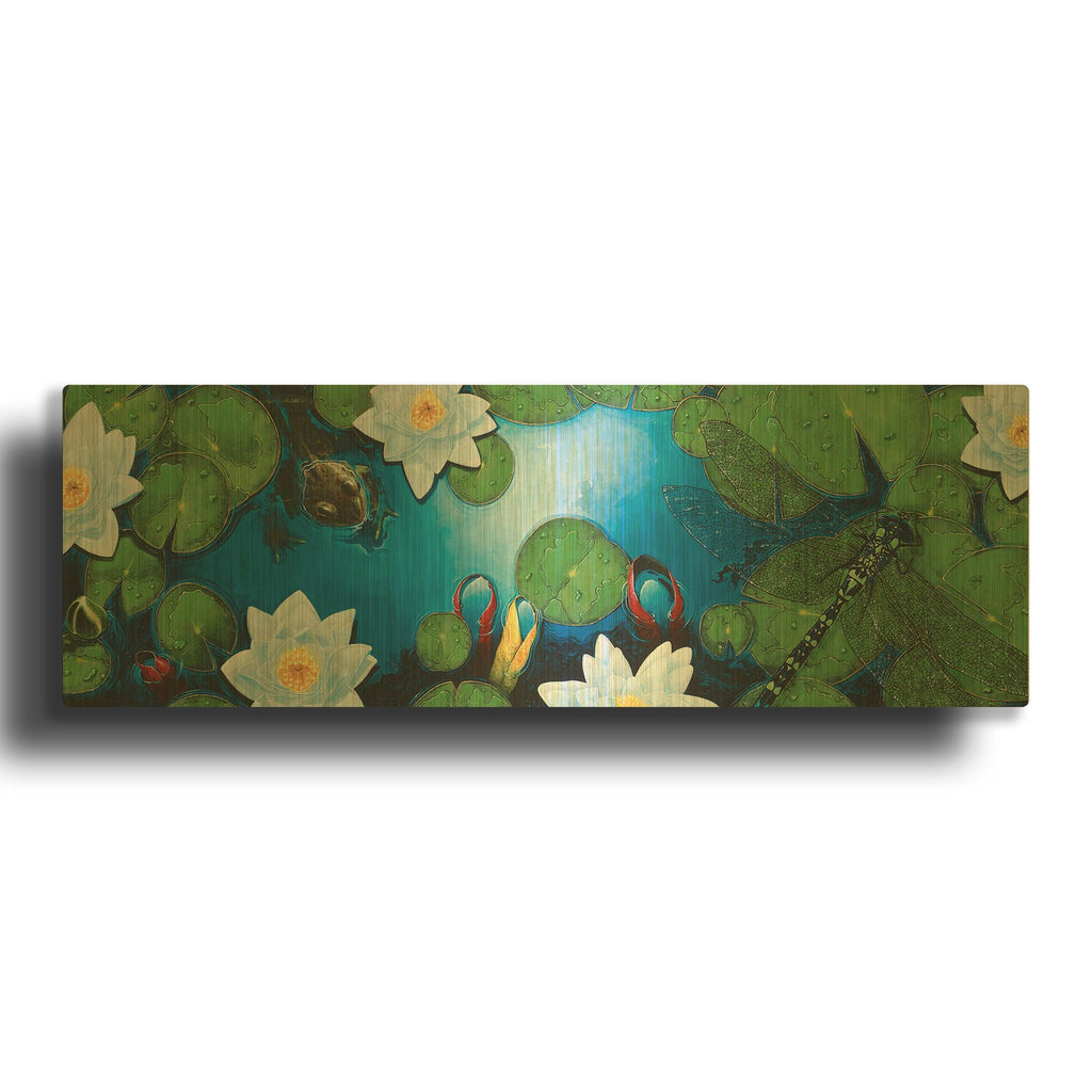 'The Pond' By Durwood Coffey Gold Metal Wall Art