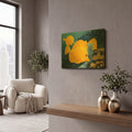 'Yellow Tangs' By Durwood Coffey Gold Metal Wall Art