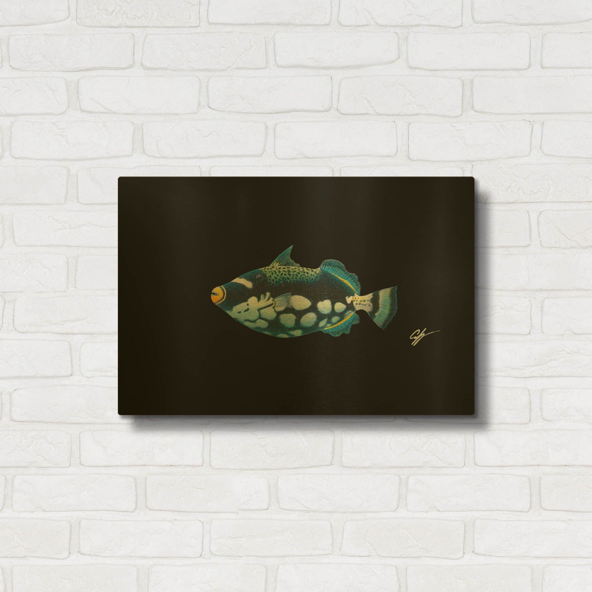 'Clown Trigger' By Durwood Coffey Gold Metal Wall Art