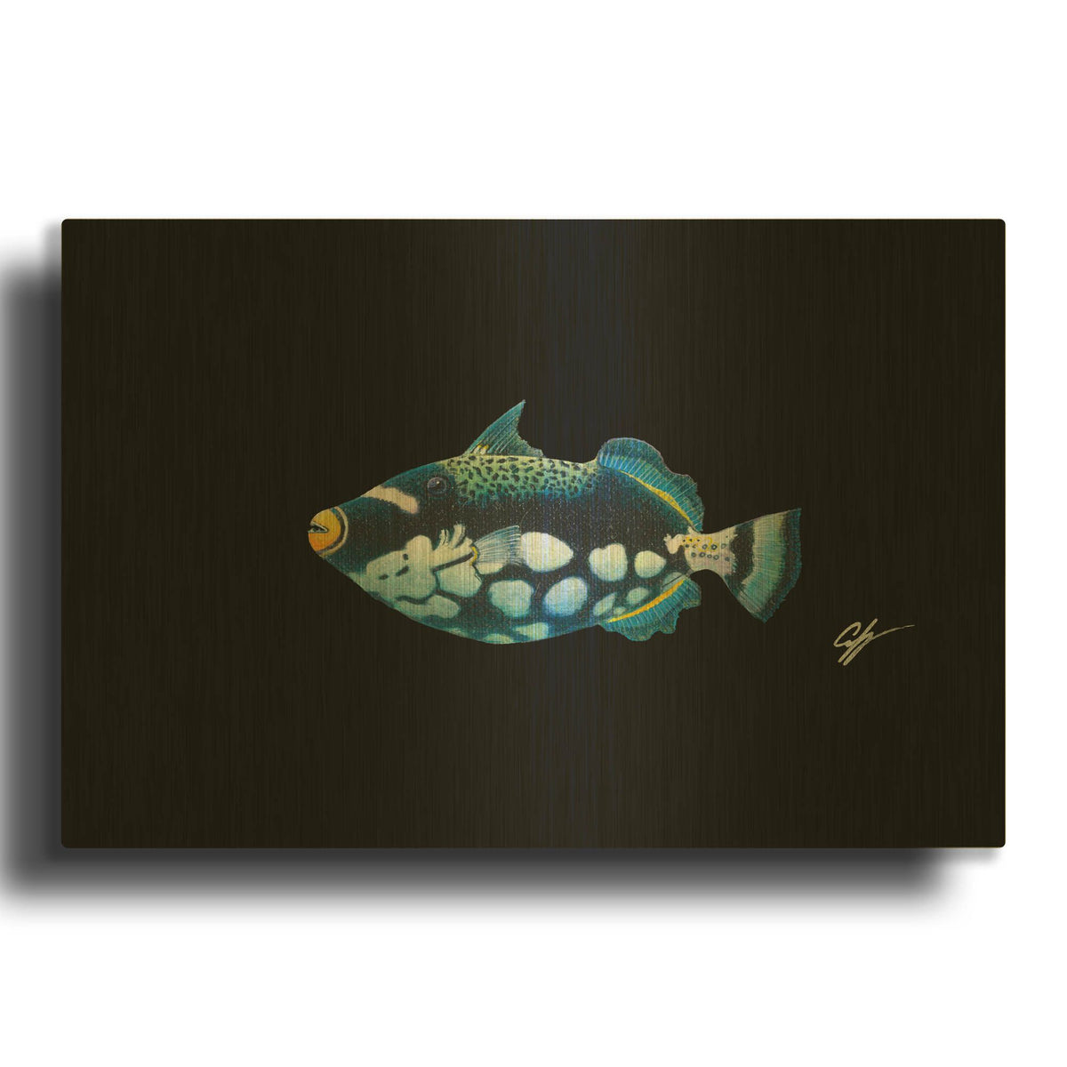 'Clown Trigger' By Durwood Coffey Gold Metal Wall Art