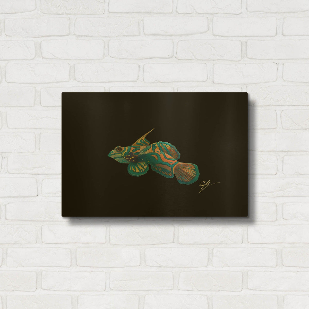 'Mandarin' By Durwood Coffey Gold Metal Wall Art
