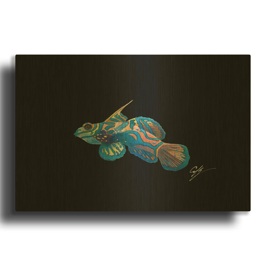 'Mandarin' By Durwood Coffey Gold Metal Wall Art