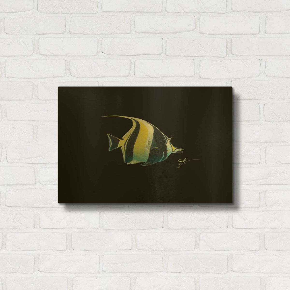 'Moorish Idol' By Durwood Coffey Gold Metal Wall Art