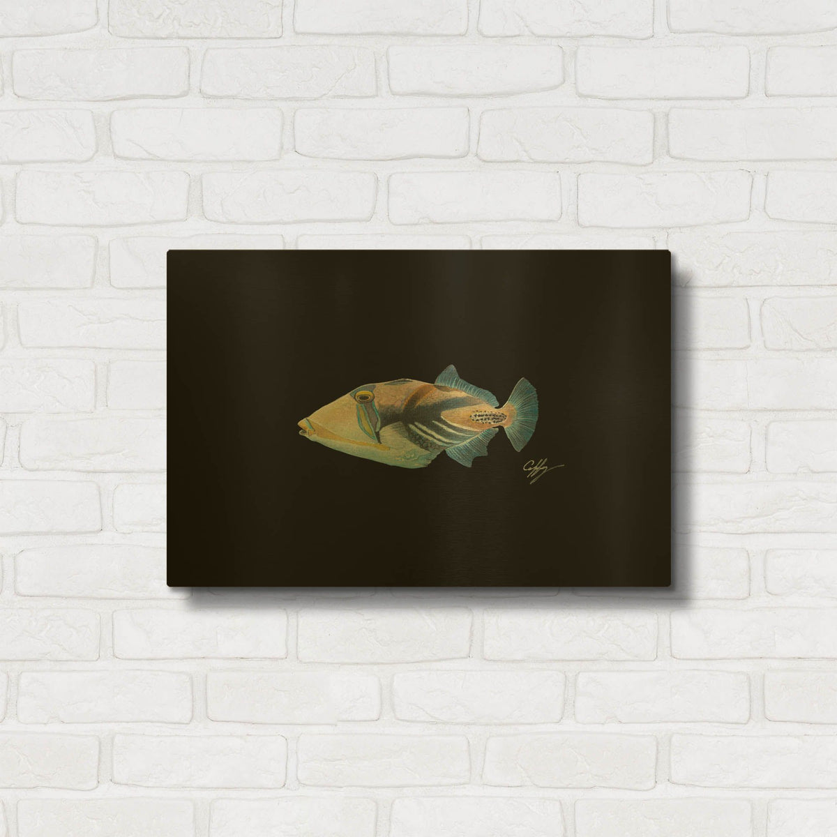 'Picasso Trigger' By Durwood Coffey Gold Metal Wall Art
