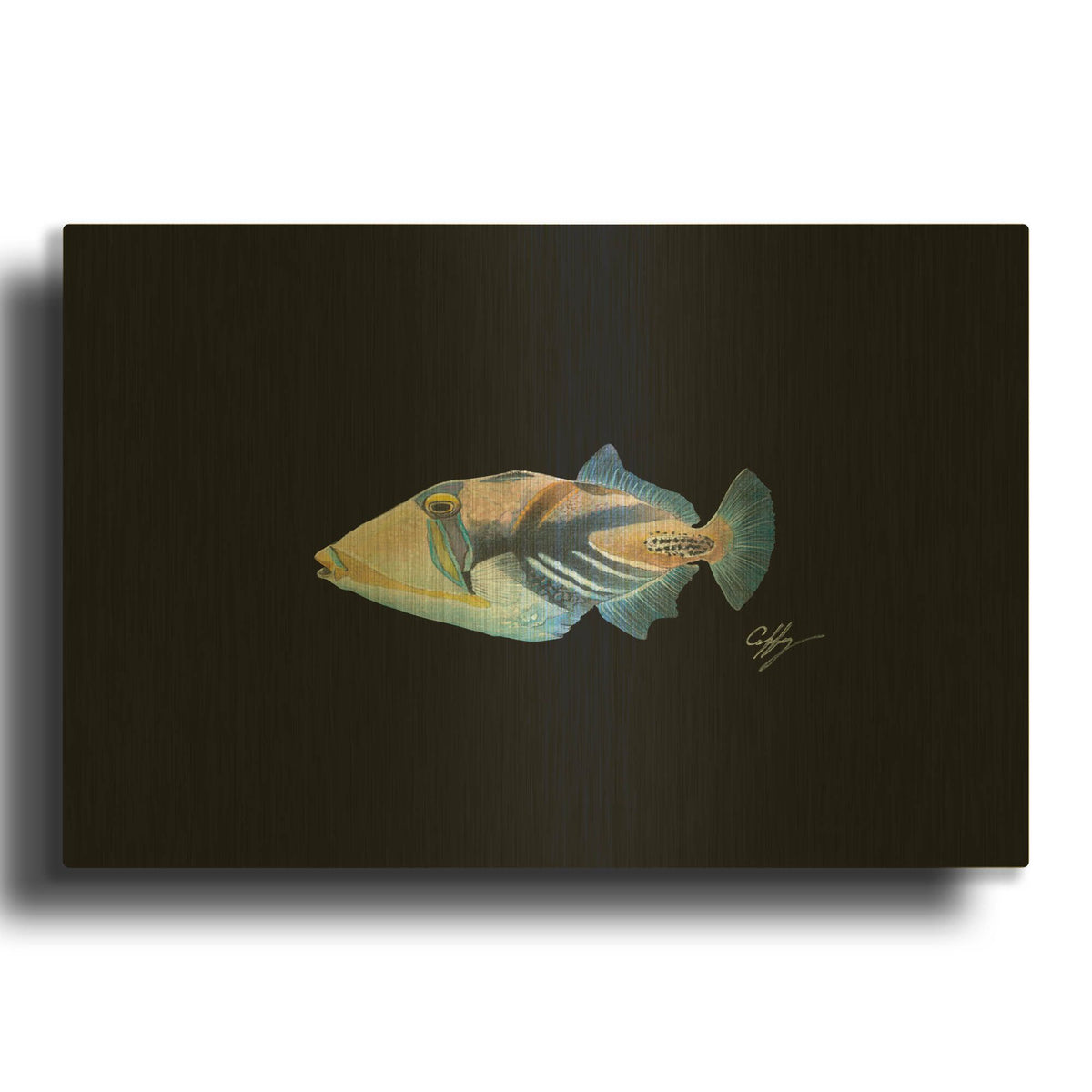 'Picasso Trigger' By Durwood Coffey Gold Metal Wall Art
