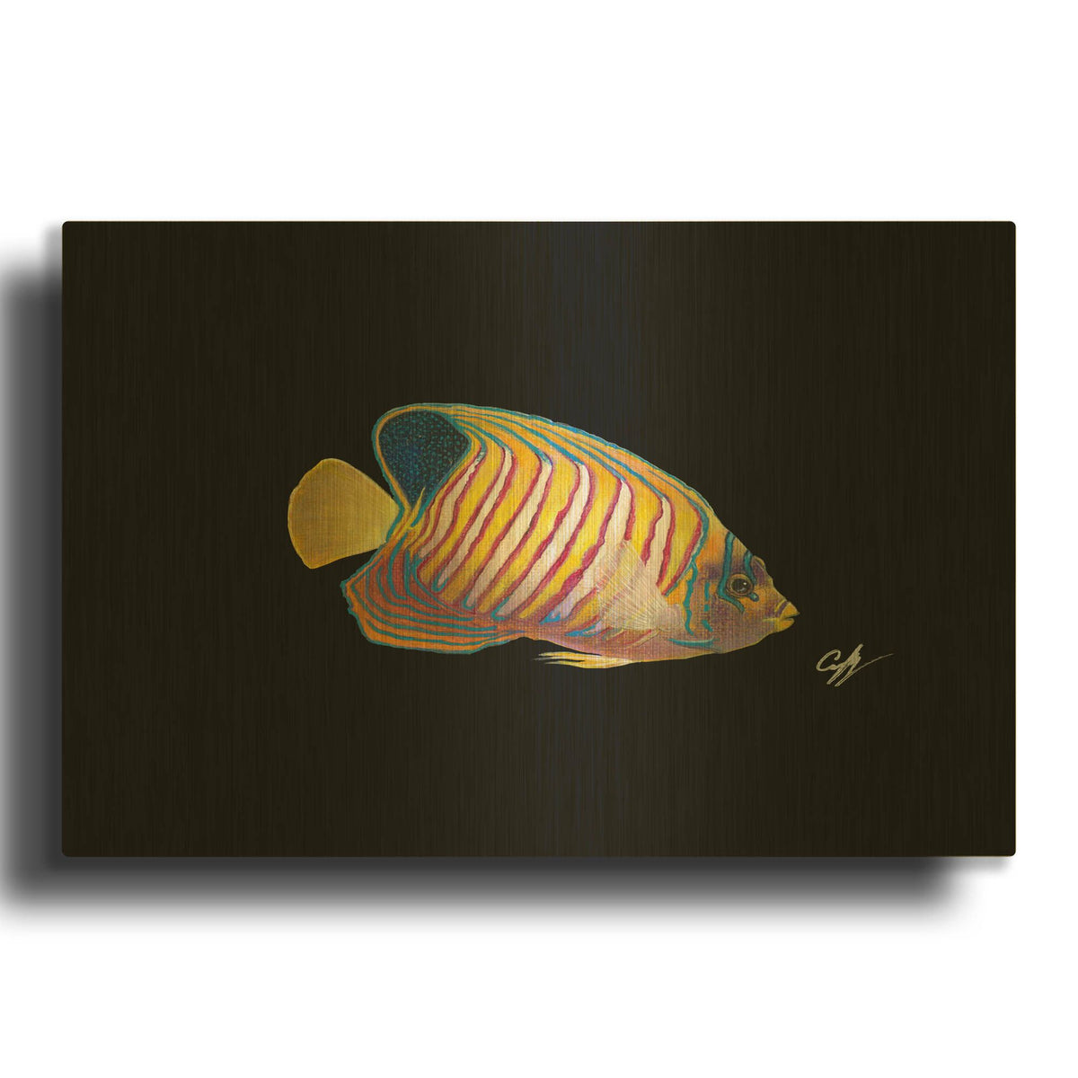 'Regal Angel' By Durwood Coffey Gold Metal Wall Art