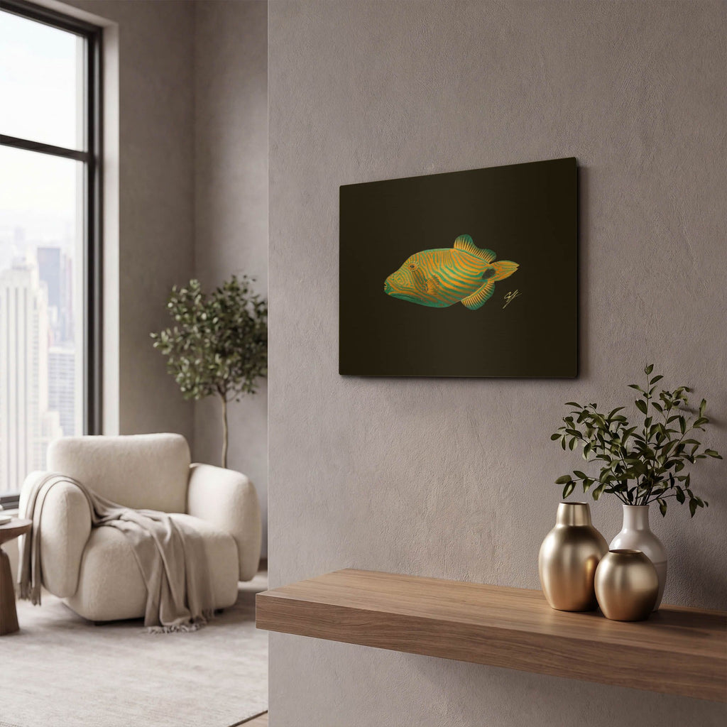 'Undulate Trigger' By Durwood Coffey Gold Metal Wall Art