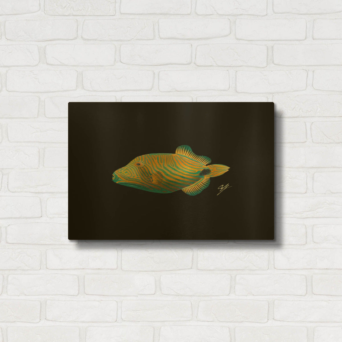 'Undulate Trigger' By Durwood Coffey Gold Metal Wall Art