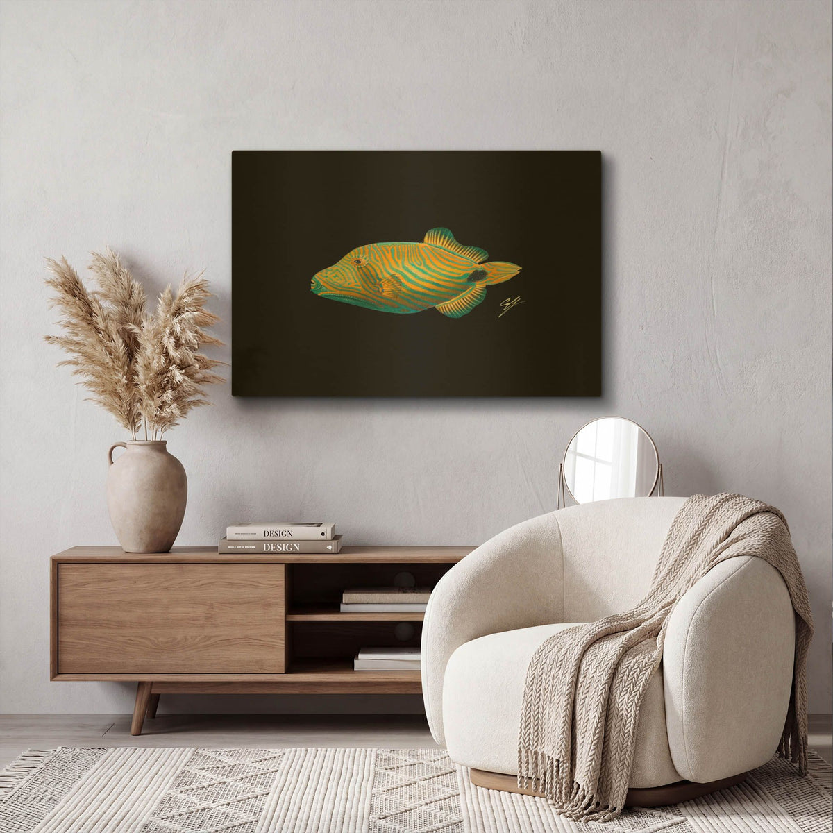'Undulate Trigger' By Durwood Coffey Gold Metal Wall Art