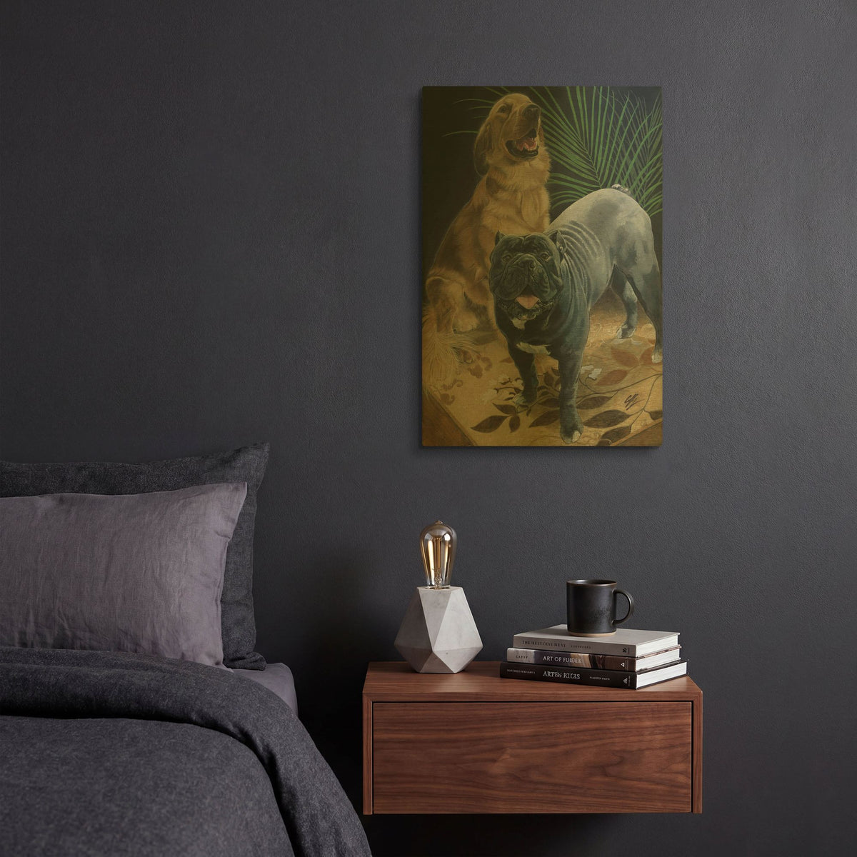 'Elliot and Gus' By Durwood Coffey Gold Metal Wall Art