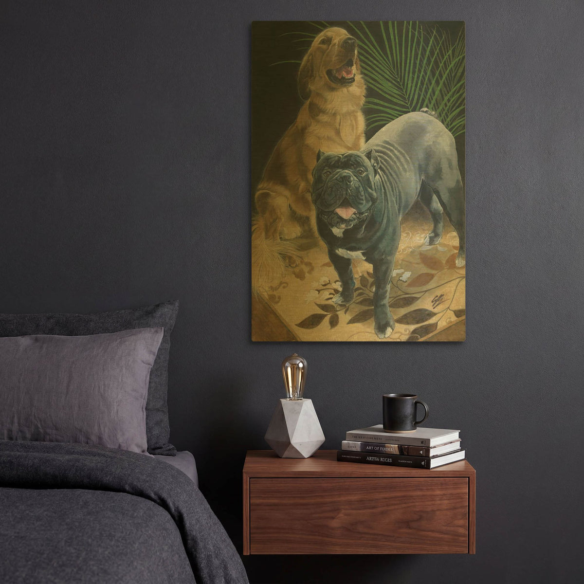 'Elliot and Gus' By Durwood Coffey Gold Metal Wall Art