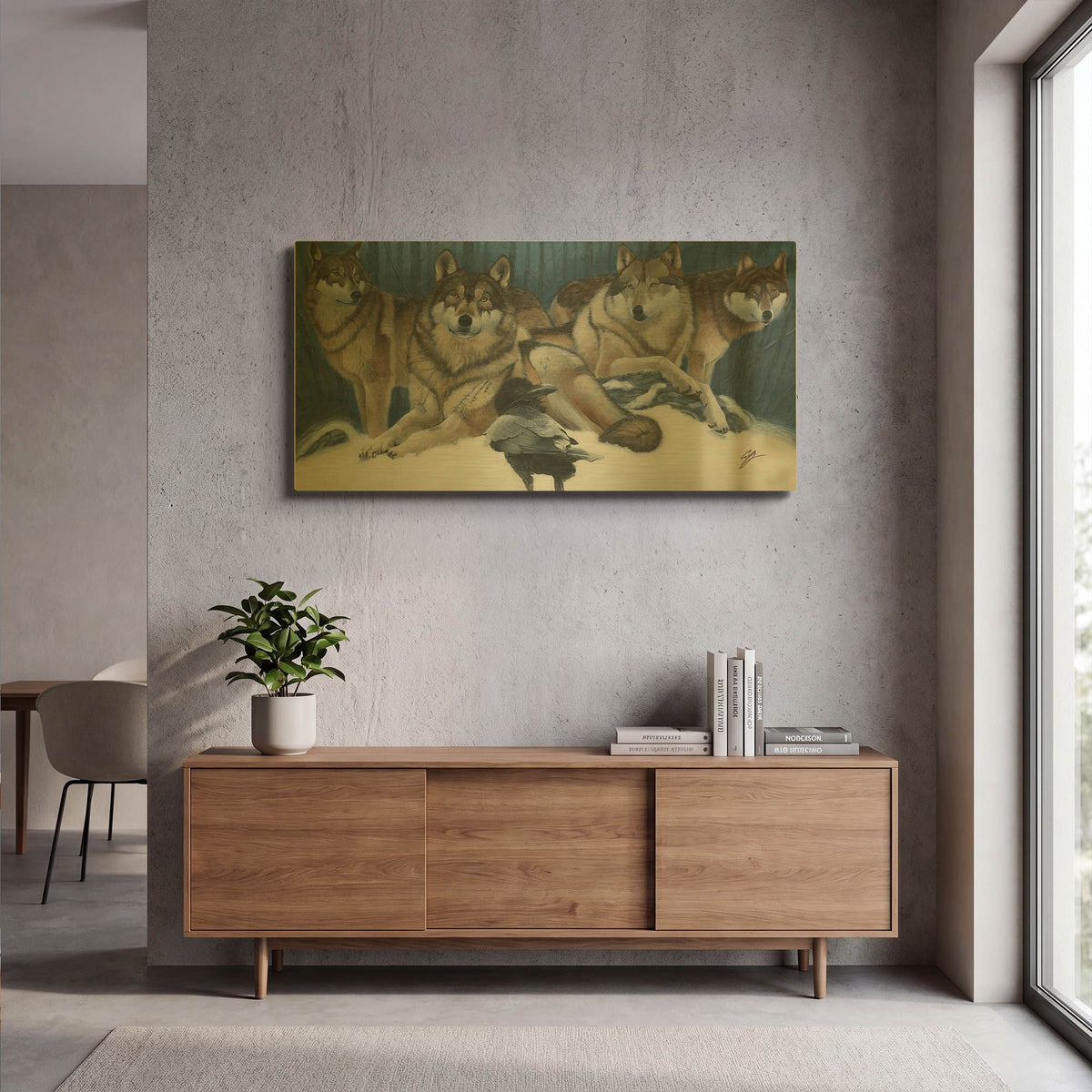 'The Messenger' By Durwood Coffey Gold Metal Wall Art