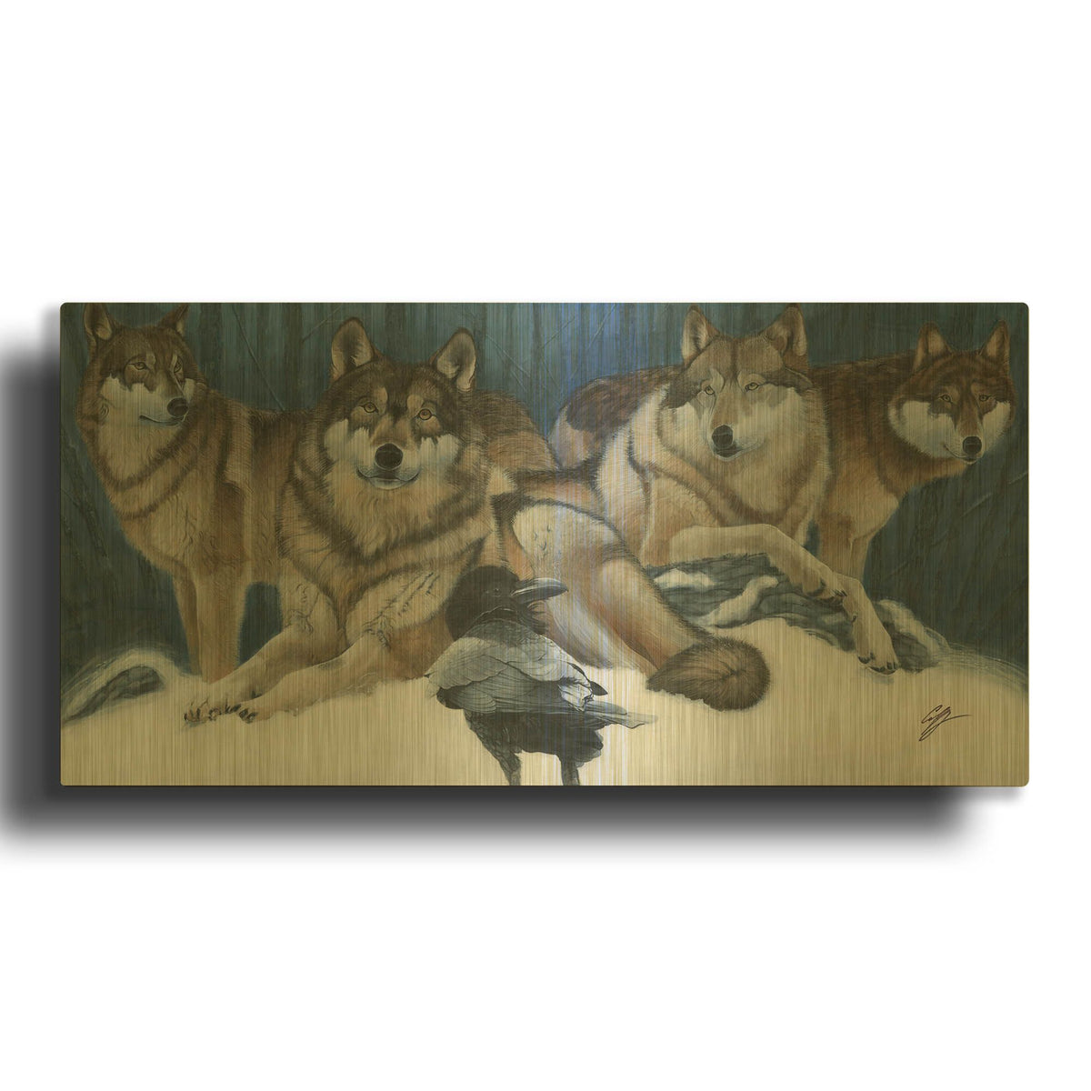 'The Messenger' By Durwood Coffey Gold Metal Wall Art