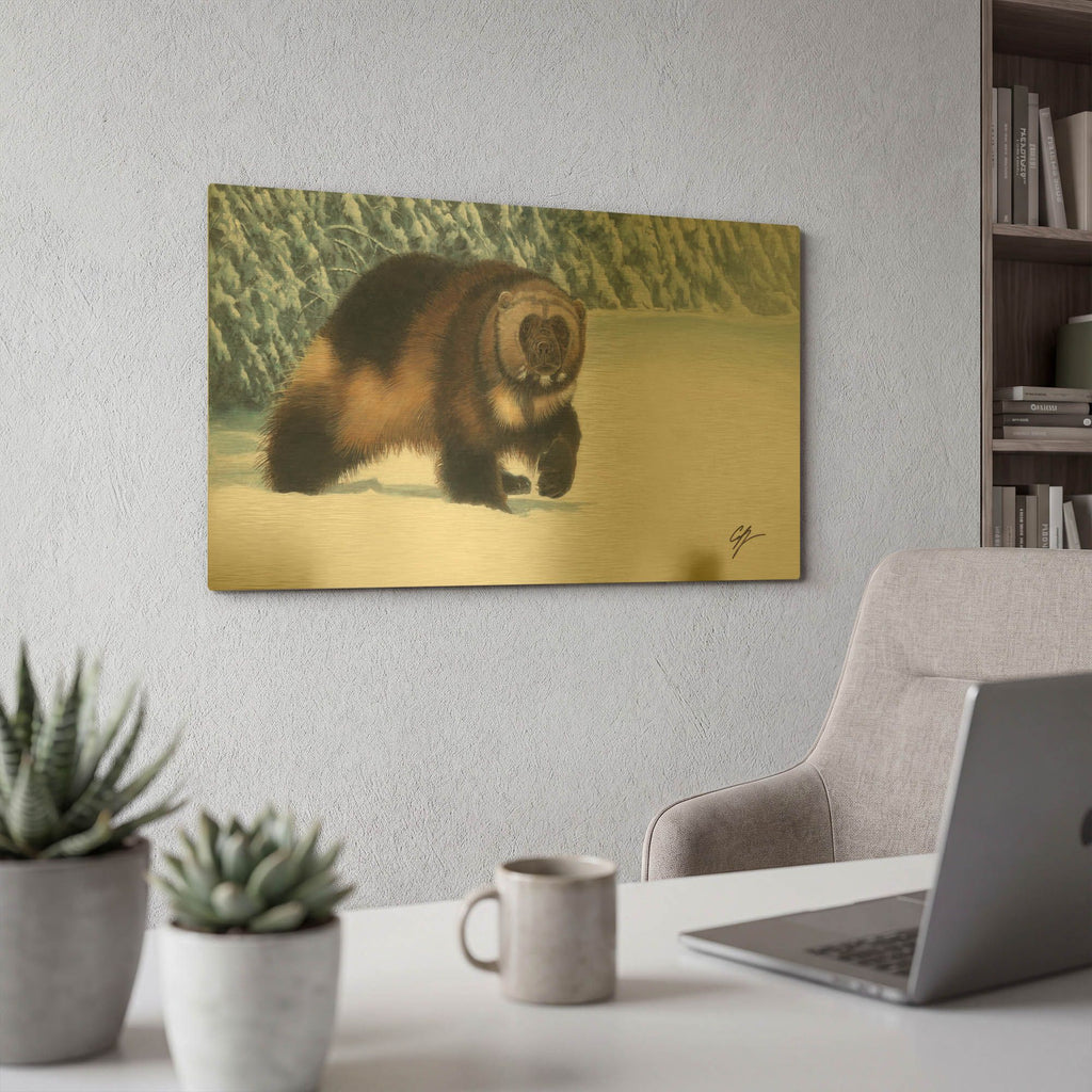 'Wolverine' By Durwood Coffey Gold Metal Wall Art