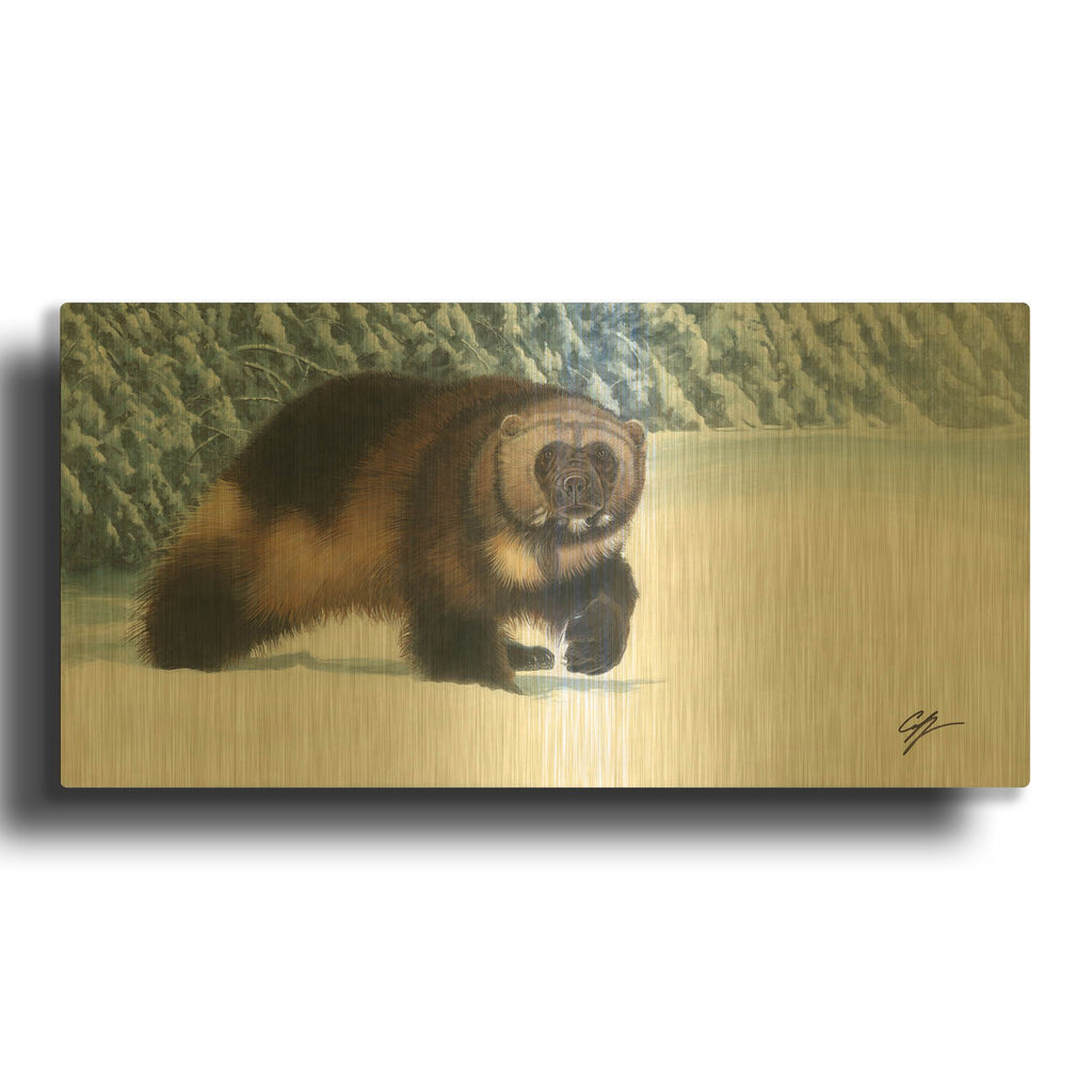'Wolverine' By Durwood Coffey Gold Metal Wall Art