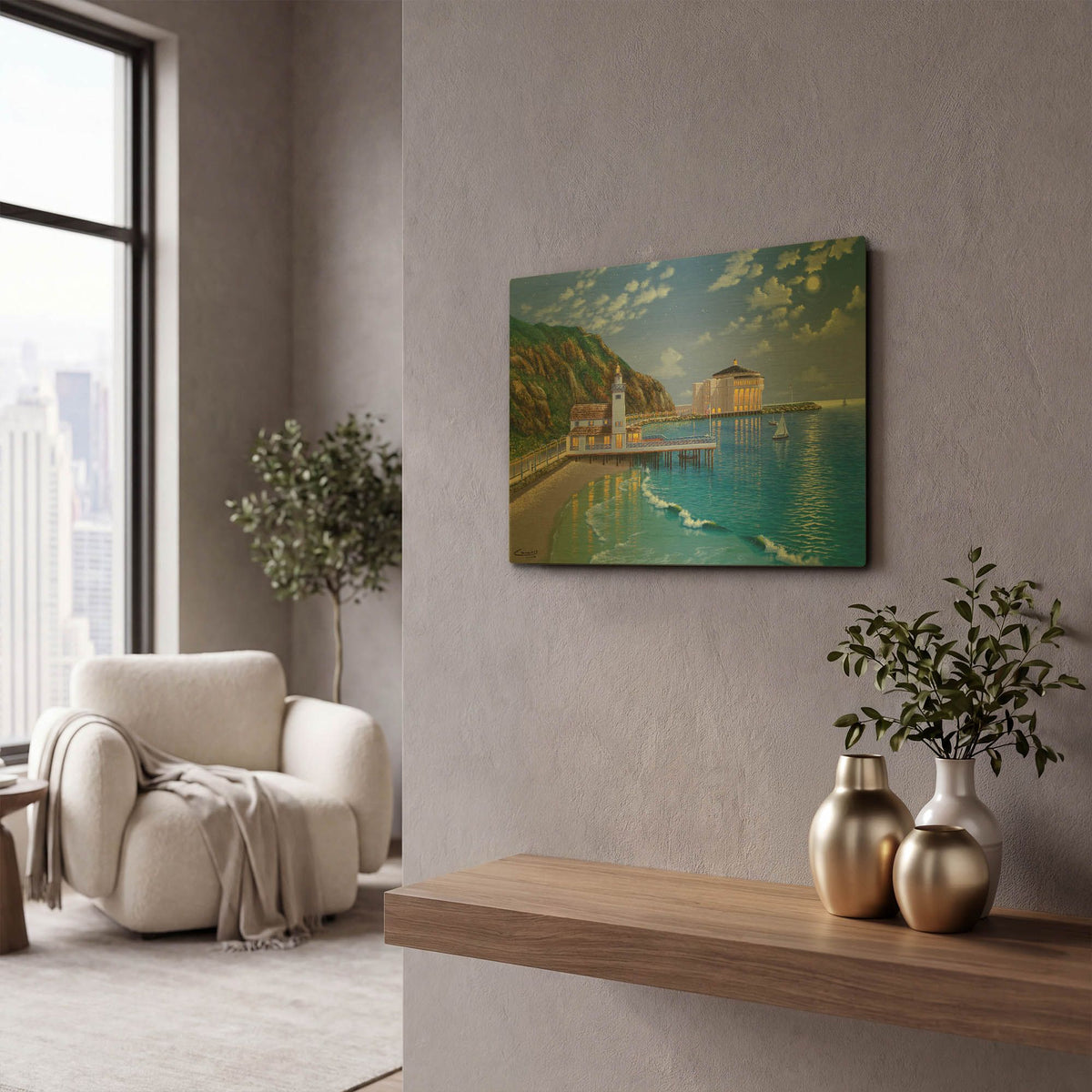 'Avalon Casino' By Eduardo Camoes Gold Metal Wall Art