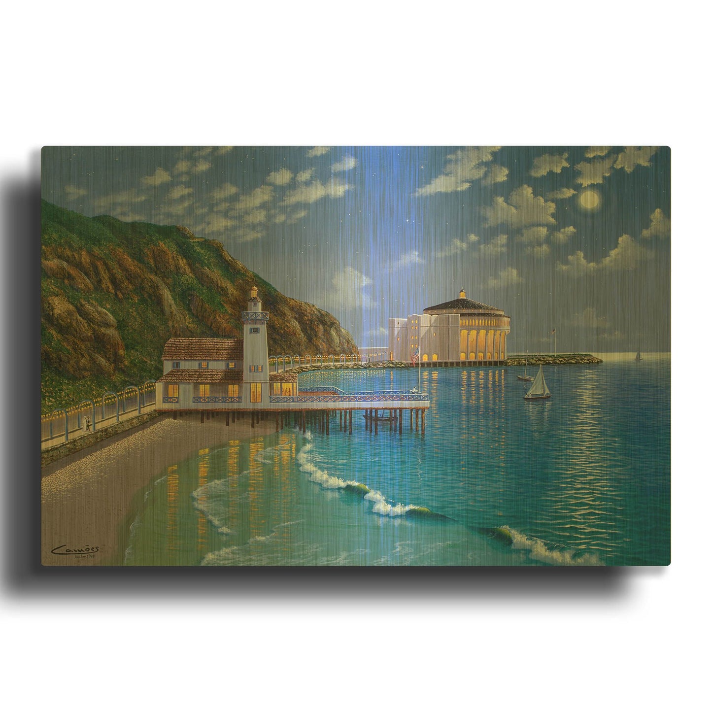 'Avalon Casino' By Eduardo Camoes Gold Metal Wall Art
