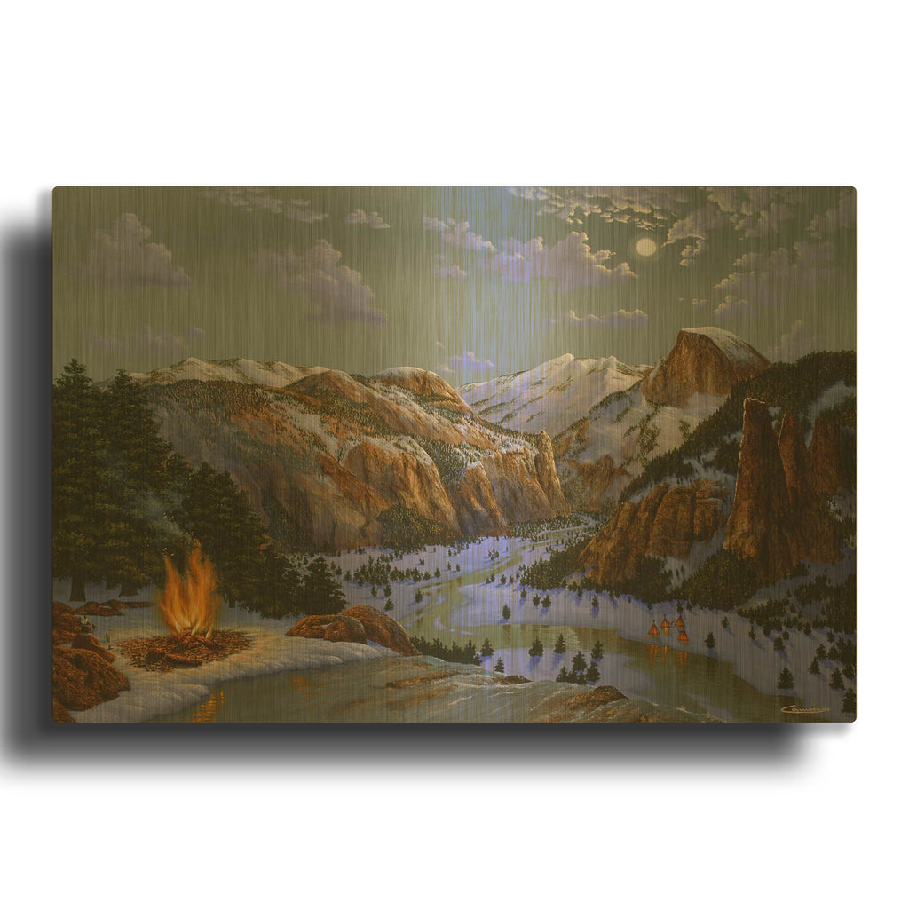'Miwok Indians At Yosemite' By Eduardo Camoes Gold Metal Wall Art