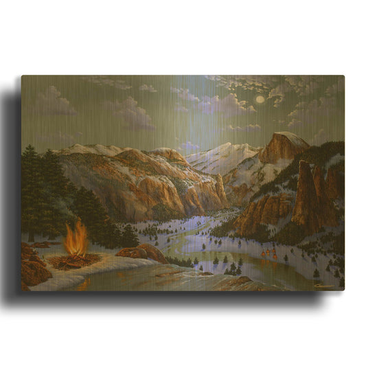 'Miwok Indians At Yosemite' By Eduardo Camoes Gold Metal Wall Art