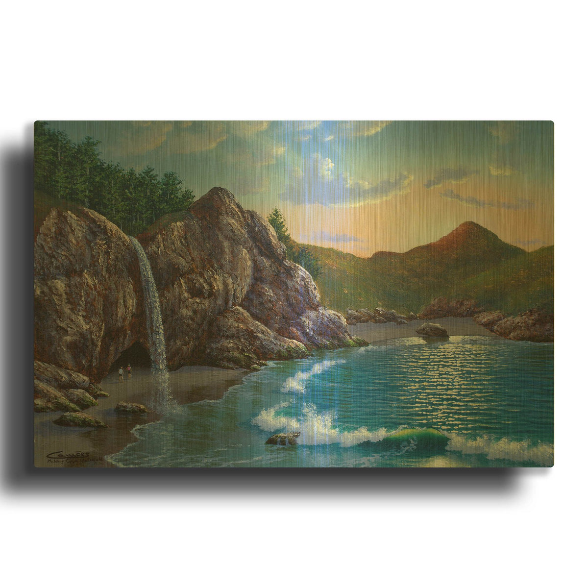 'Mc Way Cove Sunset' By Eduardo Camoes Gold Metal Wall Art