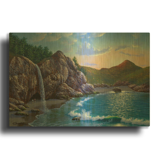 'Mc Way Cove Sunset' By Eduardo Camoes Gold Metal Wall Art