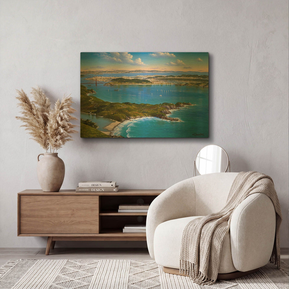 'San Francisco From Marine' By Eduardo Camoes Gold Metal Wall Art