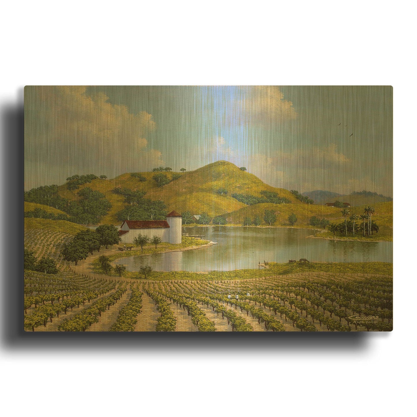 'Napa Valley' By Eduardo Camoes Gold Metal Wall Art
