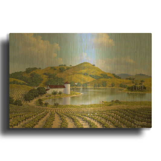 'Napa Valley' By Eduardo Camoes Gold Metal Wall Art