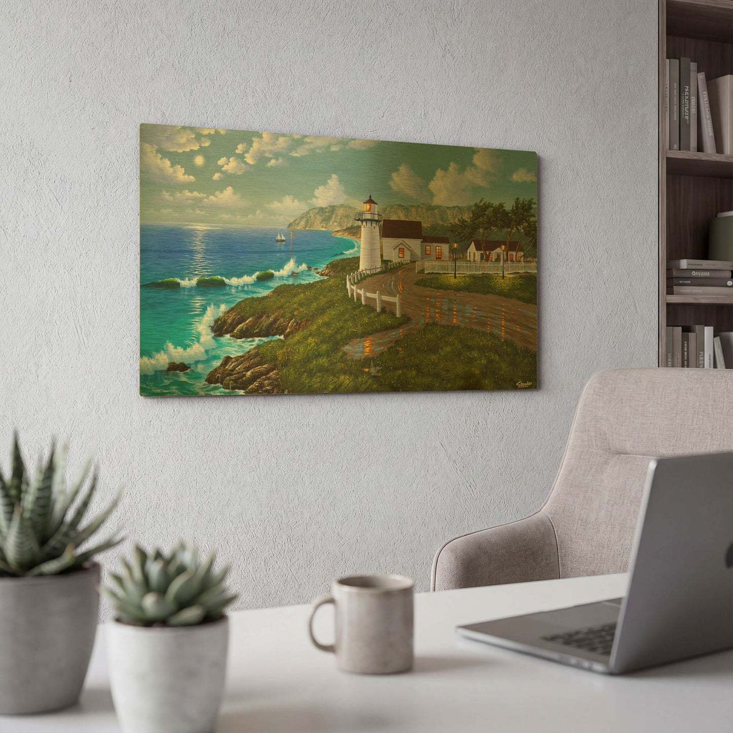 'Point Montara, CA' By Eduardo Camoes Gold Metal Wall Art