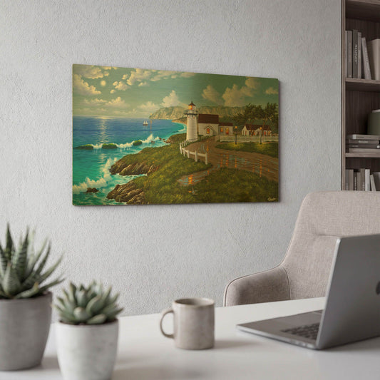 'Point Montara, CA' By Eduardo Camoes Gold Metal Wall Art