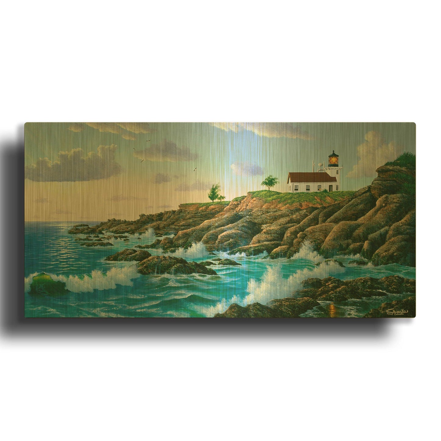 'Point Cabrillo, CA' By Eduardo Camoes Gold Metal Wall Art
