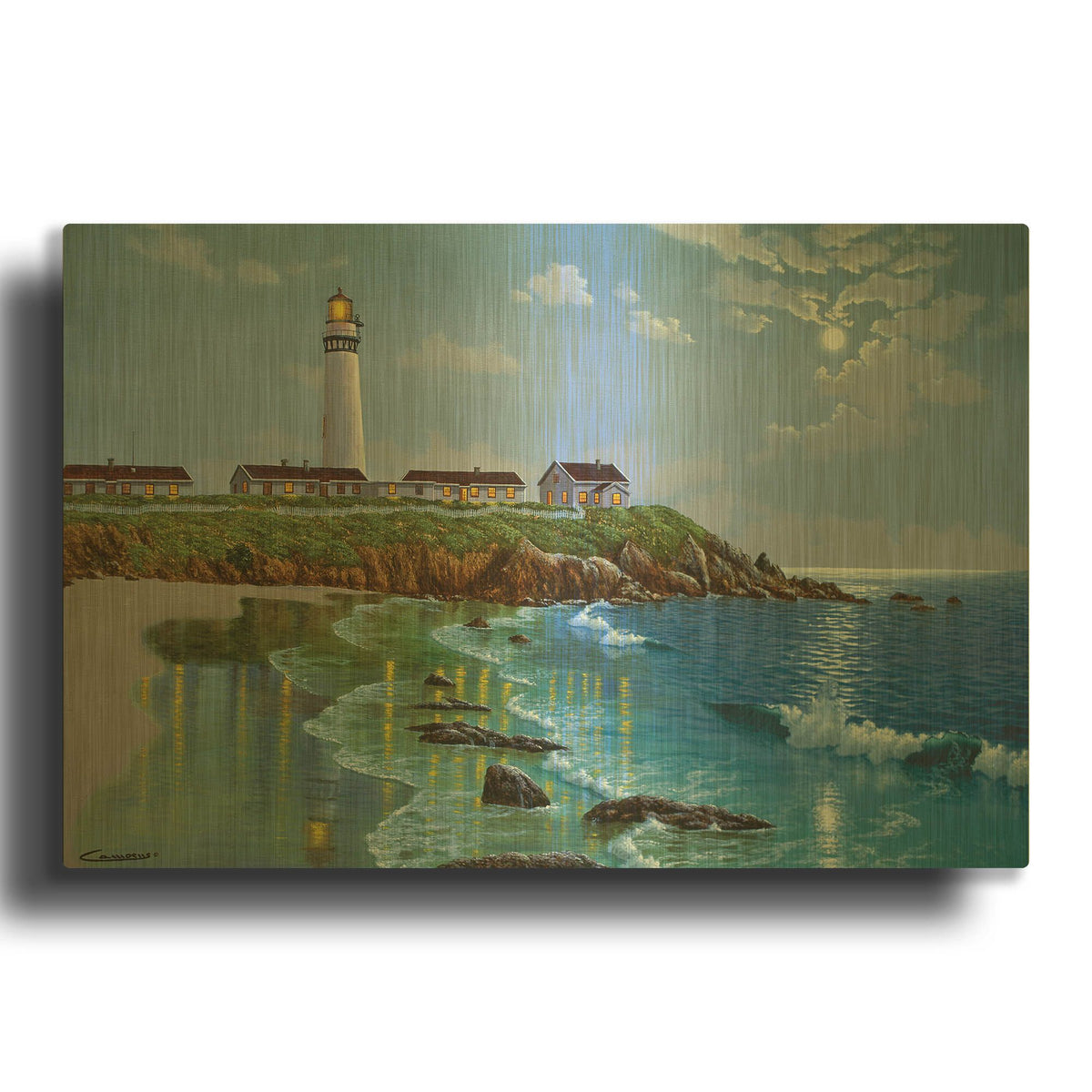 'Pigeon Point, CA' By Eduardo Camoes Gold Metal Wall Art