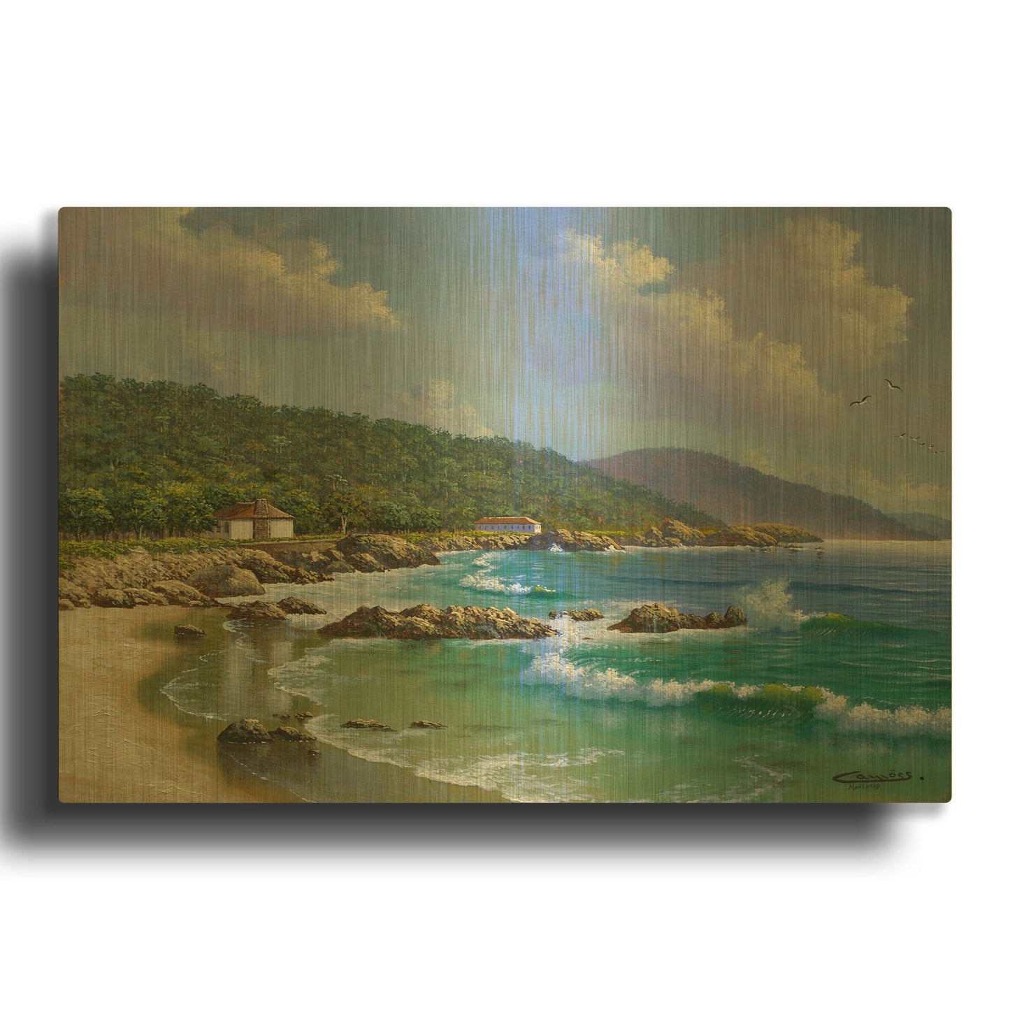 'Carmel, CA' By Eduardo Camoes Gold Metal Wall Art